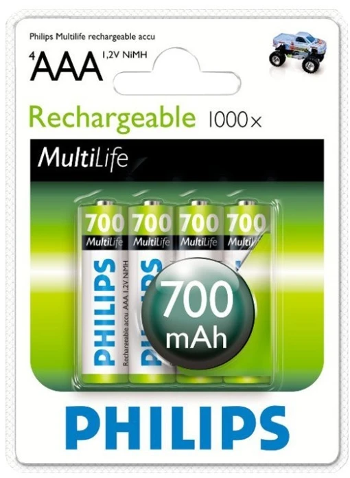 Philips AAA 700 mAh akumuliatorių pakuotė