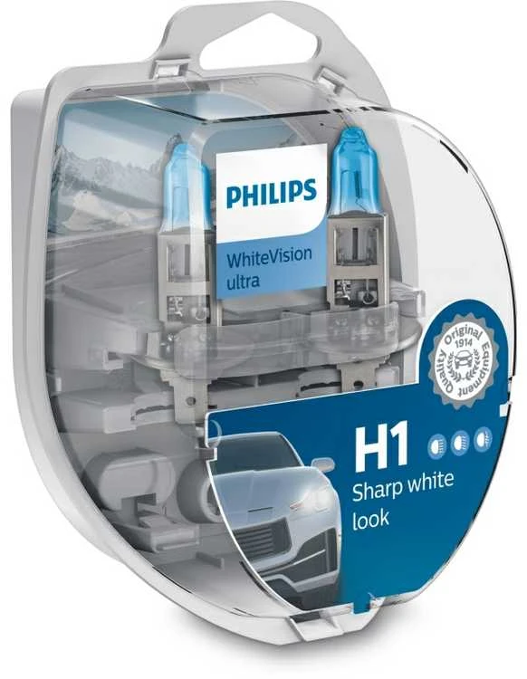 Philips H1 WhiteVisionUltra automobilinės lemputės pakuotė