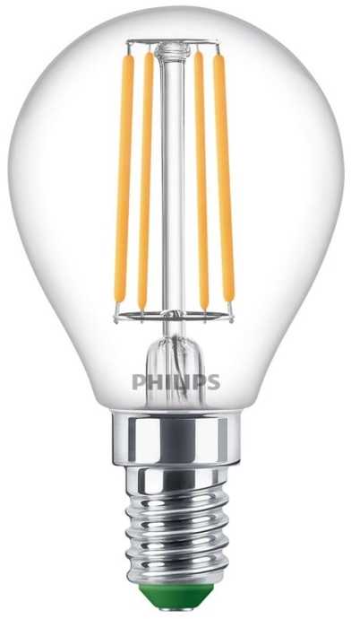 „Philips“ filamentinė blizgioji lemputė, skaidri, 40 W, P45, E14, 2,3 W, 40 W, E14, 485 lm, 50 000 h