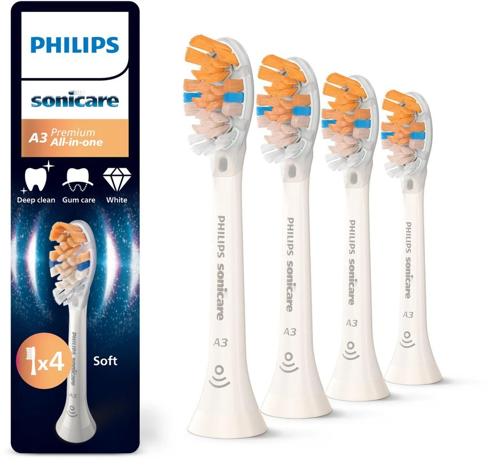 4 dalių šepetėlių galvučių pakuotė Philips Sonicare Premium All-in-One HX9094/87