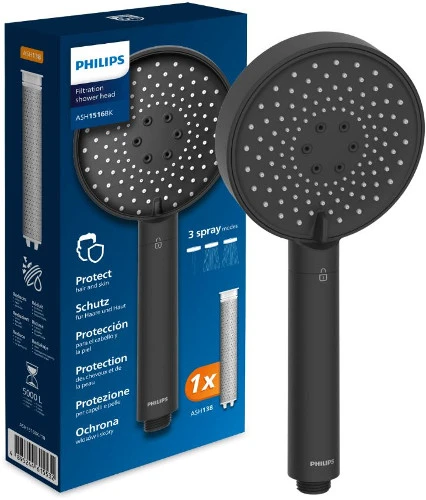 PHILIPS SŁUCHAWKA PRYSZNICOWA Z FILTREM ASH1516BK/10 Juoda