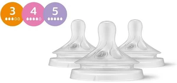 Philips Avent SCY960/03 Natural Response pullotuttilajitelma, virtausnopeudet 3 (1 kk+), 4 (3kk+), 5 (6kk+)