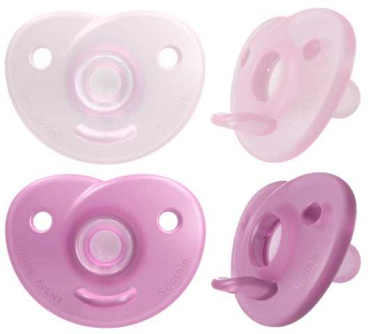 Philips Avent Soothies čiulptukai 100% silikonas 0-6 mėn. Girl 2U
