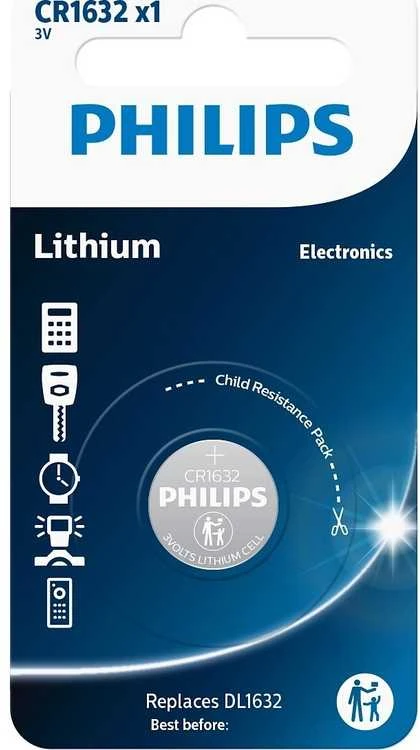 Philips CR1632 3V baterija pakuotėje