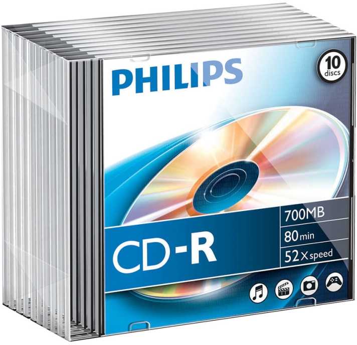 1x10 Philips CD-R 80Min 700MB 52x SL