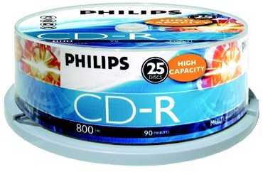 Philips CD-R 800 MB 40x 25 vnt (CR8D8NB25/00)