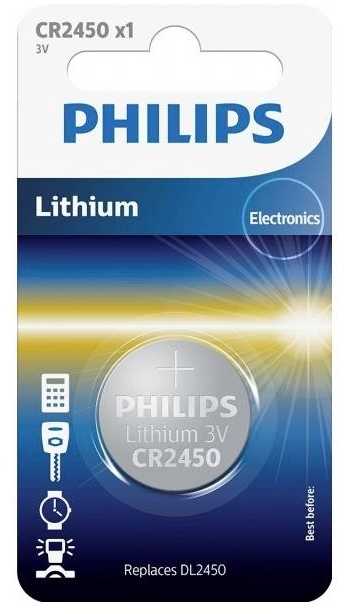Philips Elementai 3V ličio CR2450, 1 vnt.