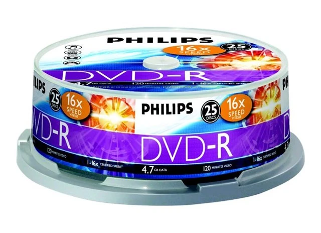 1x25 Philips DVD-R 4,7GB 16x SP