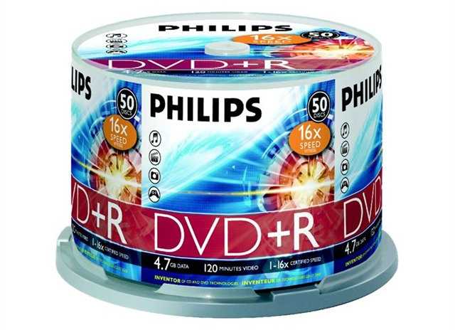 1x50 Philips DVD+R 4,7GB 16x SP