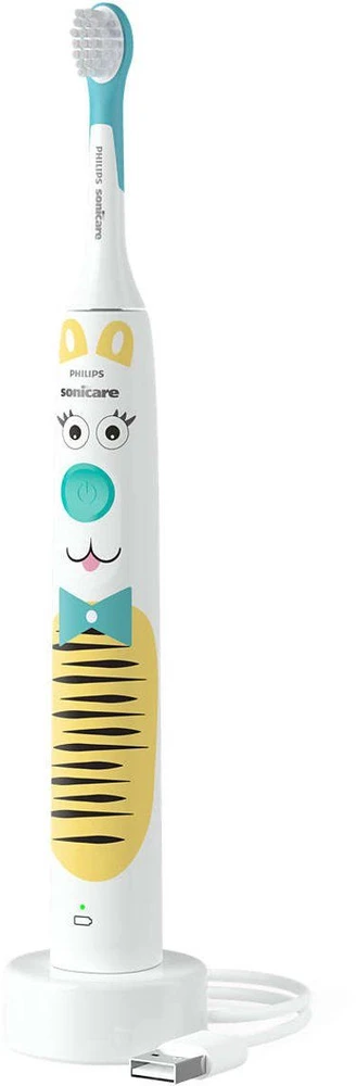 Elektrinis dantų šepetėlis vaikams Philips Sonicare HX3601/01 Pet Edition, su lipdukais, Baltas