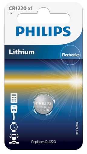 Philips CR1220 3V baterija pakuotėje