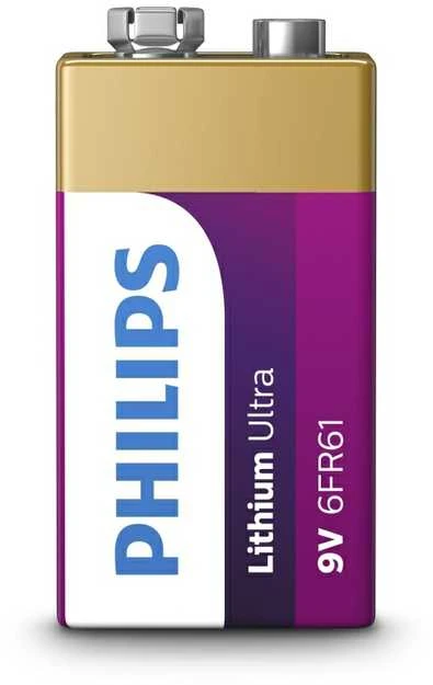Philips Ultra 6FR61 9V baterija iš arčiau