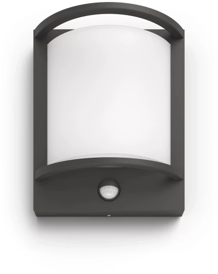 Sieninis LED lauko šviestuvas PHILIPS SAMONDRA, IP44, 2700 K, 12 W, 1200 lm, su judesio davikliu
