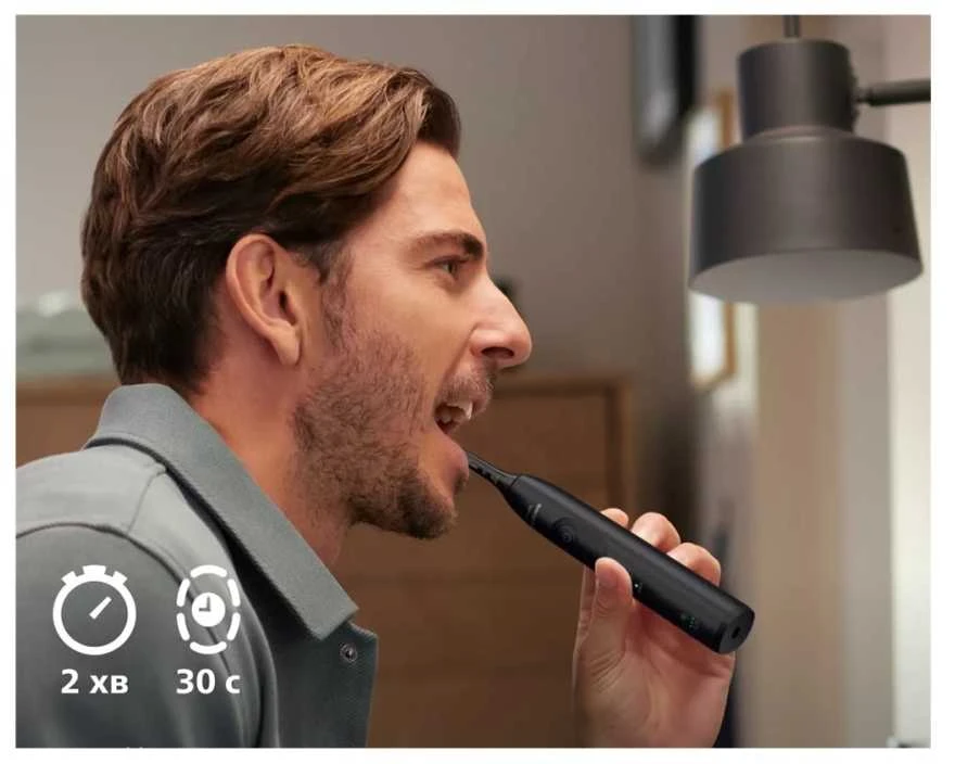 Elektrinis dantų šepetėlis „Philips Sonicare“ serija 5500 HX7111/01, Juodas
