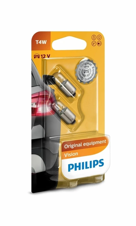 Lemputė 12V 4W BA9s, PHILIPS, 2vnt