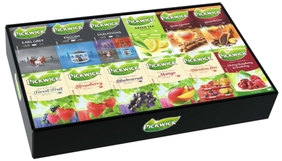 Pickwick Arbatos dėžutė 586 vnt., įvairių spalvų, 20 pakelių dėžutėje, 12 pakelių pakuotėje