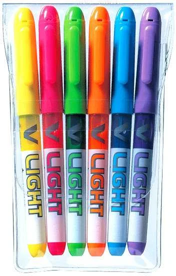Pilot Pen Šviečiančių markerių rinkinys Pilot V Light 6 Dalys Spalvotas