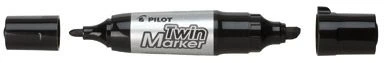 Pilot Pen Permanentinis dvipusis žymeklis Pultas TWIN JUMBO 1-3mm., 5-6 mm., juoda