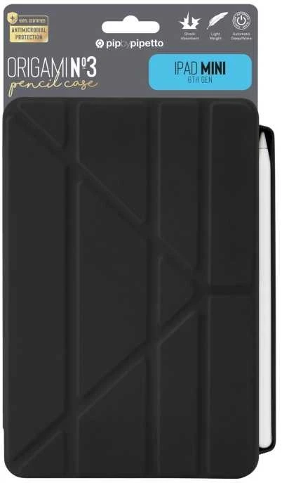 Pipetto planšetinio kompiuterio dėklas Pipetto Origami Pieštukas Case iPad Mini 6 - juodas