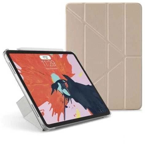 Pipetto iPad Pro 2018 11 colių origami dėklas – auksinis / skaidrus