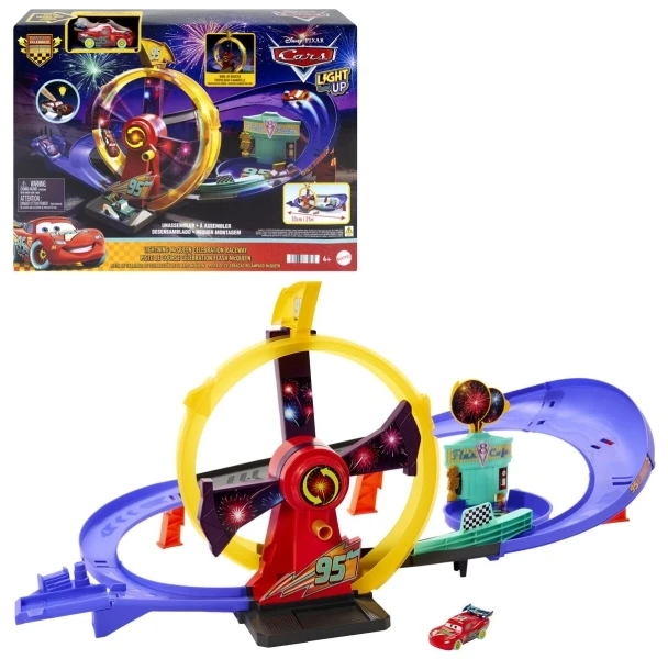 Mattel Fisher Barškutis Cars lenktynių trasa su Zygzaku McQueenu