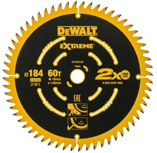 Pjovimo diskas medienai DeWalt DT1670-QZ; 184 mm