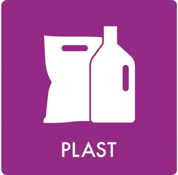 Plakatas Multi Atliekų ženklas PLASTIKAS 12x12 cm, 1 vnt.