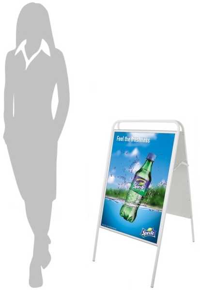 Plakatas Gadeskilt, Twinco Dviejų šviesų, 600x1010x60mm, balta