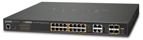 Šakotuvas Planet 16-Port 10/100/1000T 802.3at PoE + 4-Port Gigabit TP/SFP Combo valdomas jungiklis / 220W