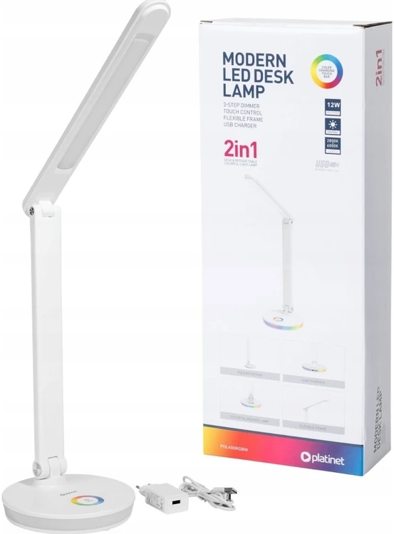 Platinet desk lamp PDL400 12W, baltas (45937)