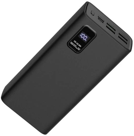 Išorinė baterija POWER BANK Platinet 30000mAh (4xUSB; 1xType-C; QC3.0 22,5W) juoda