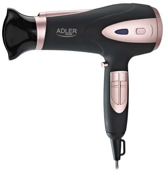 Adler AD 2248b ION plaukų džiovintuvas - 2200W + difuzorius, juodos/rožinės spalvos