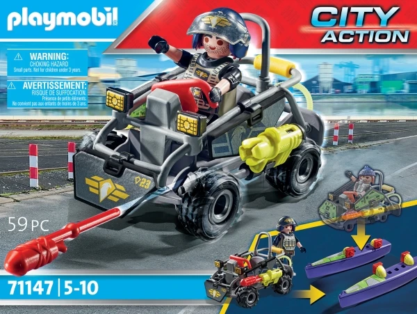 PLAYMOBIL CITY ACTION Specialiųjų pajėgų keturratis 71147