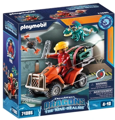 PLAYMOBIL 71085 Dragons Quad & Phil, Dragons The Nine Kingdoms, 28 vnt, nuo 4 metų