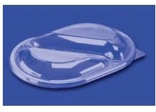 Plus Pack OPS dangtelis, skaidrus, 2 skyrių ovaliam padėklui, 238 x 176 mm, 6 vnt. pakuotėje po 40 vnt./dėžutėje