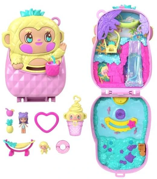 Polly Pocket žaisliukas „Core Compact“ su ananasais ir beždžionėmis, Colada (JKC49)