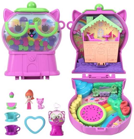 Polly Pocket - Core Compact arbūzinis žaisliukas Gumball Kitty (JKC50)