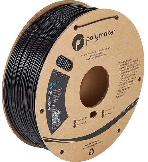 Polymaker PolyLite ASA - 1kg - 1.75mm - Juodas