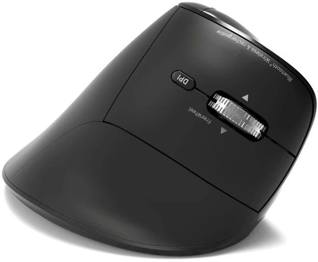 PORT CONNECT ERGO AUDITOR, ergonomiška „Bluetooth“ ir 2,4 GHz belaidė įkraunama pelė, USB-C, Juodas