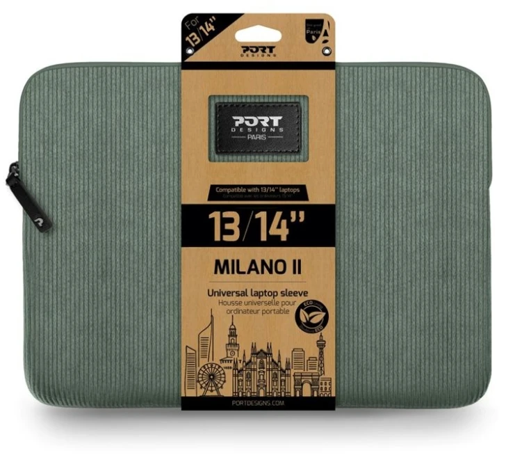 PORT DESIGNS MILANO II ECO SLEEVE 13/14'' NB, Sage žalias