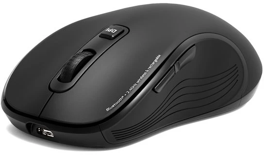 Port Designs PORT CONNECT Pure MAC COLLECTION, belaidė įkraunama pelė, Bluetooth, FreeWheel, 3200 DPI, juodos spalvos