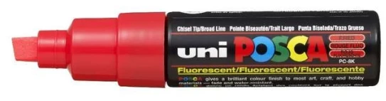 Uni MARKER PLAKATOWY UNI POSCA PC-8K FLUORESCENCYJNY Raudonas