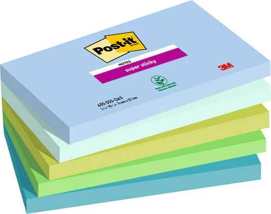 Super lipnūs lapeliai „Post-it Oasis“, 76 x 127 mm, pakuotėje 5 vnt.