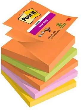 Lipnūs lapeliai užrašams 3M Post-it® Super Sticky, 76x76mm, 5 vnt. po 90lapų