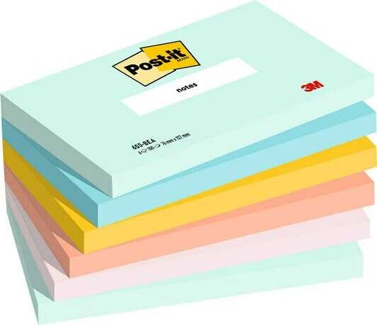 Post-it lipnūs lapeliai, 6 spalvų blokelių komplektas