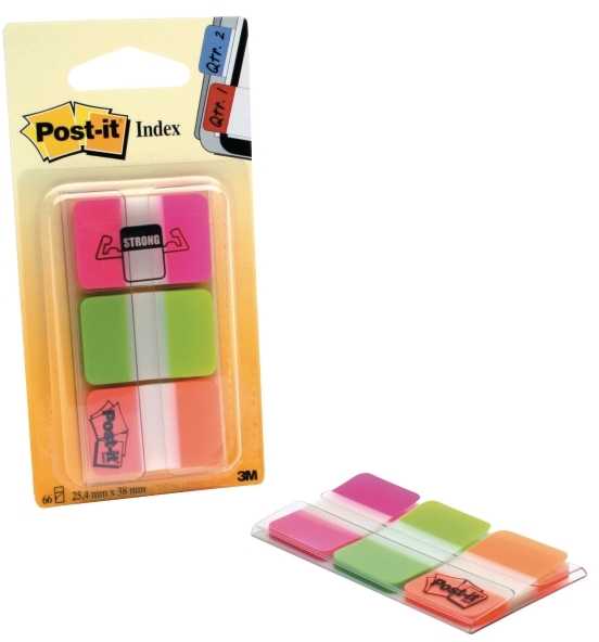 3M Lipnūs žymekliai Post-it, 25,4 x 38 mm, 3 spalvos