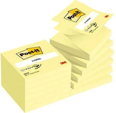 Geltoni Z tipo Post-it lapeliai rietuvėje
