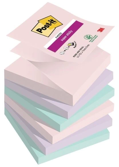 Lipnūs lapeliai 3M Post-it® Z-Notes Super Sticky Soulful 76x76mm 6vnt/pak 90L