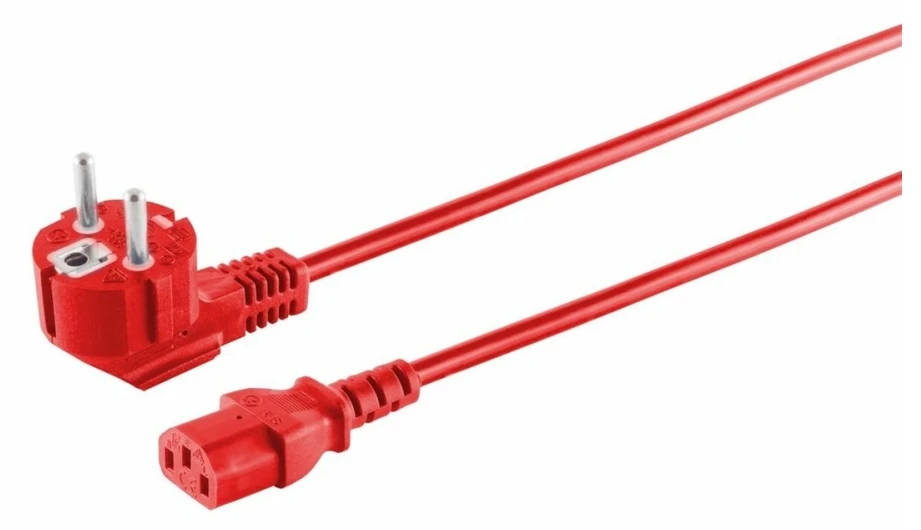 Kabelis zasilający MicroConnect C13 raudona 1,8m MC-SCHUANGC13180R (E+F)