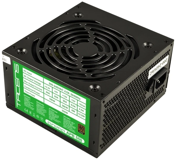 Tacens APB550B maitinimo blokas 550 W 20+4 kontaktų ATX ATX Juodas